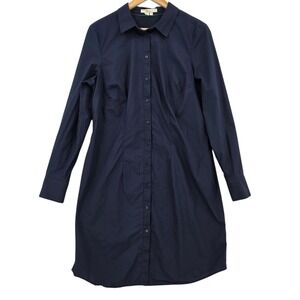 Boden Womens 10 Navy Modern Shirtdress- No Belt